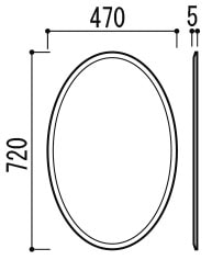 カワジュン 【KG-04-X5】 楕円型カットミラー Mirror KAWAJUN